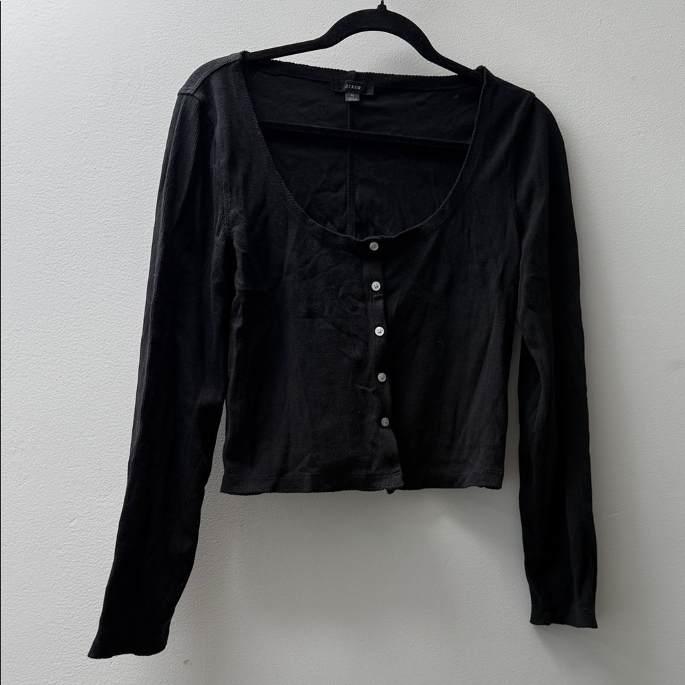 J. Crew Black Long Sleeve Button-Down Shirt
